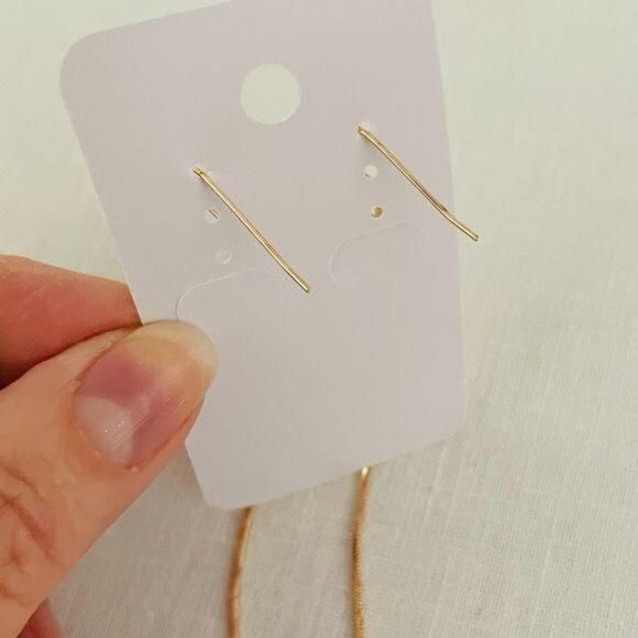 Heart Lock and Key Gold Plated Earrings in White by Jin na la Nickel Free - Picture 6 of 8